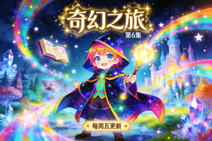 视频卡片6 - 动漫《奇幻之旅》海报，色彩鲜艳的动画角色与魔法世界